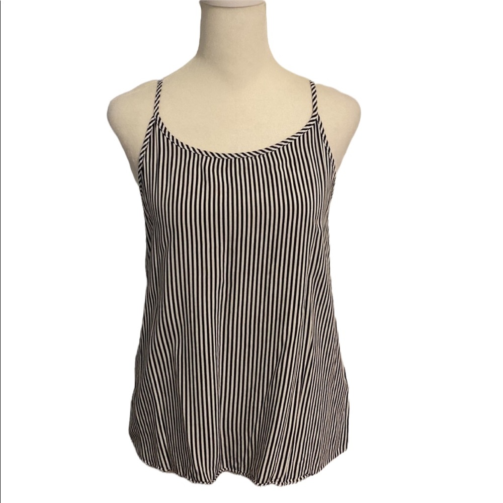 SOPRANO black and white pinstripe cami tank top
